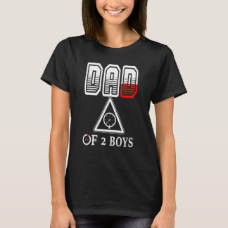 T-shirt Mens Papa De 2 Garçons Père Ou Grand-Père De 2 Enf