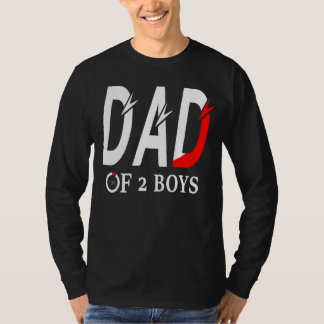 T-shirt Mens Papa De 2 Garçons Père Ou Grand-Père De 2 Enf