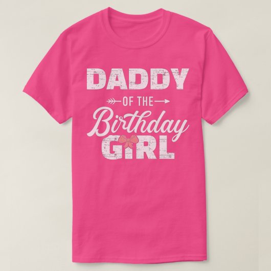 T-shirt Mens papa de la fille d'anniversaire correspondant (Design devant)