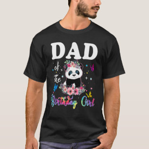 T-shirt Mens Papa De L'Anniversaire Fille Panda Bear Party