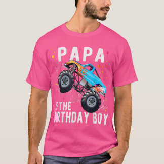 T-shirt Mens Papa De L'Anniversaire Garçon Monster Camion