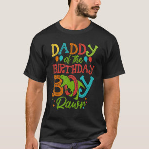 T-shirt Mens Papa De L'Anniversaire Garçon Rawr Rex Dinosa