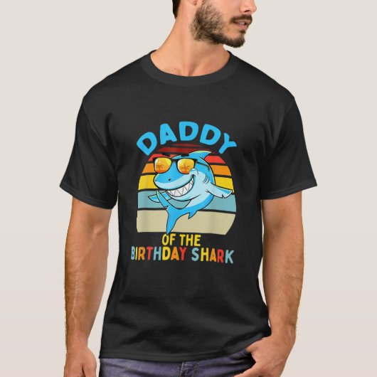 T-shirt Mens Papa Du Requin Anniversaire Papa Correspondan (Devant)