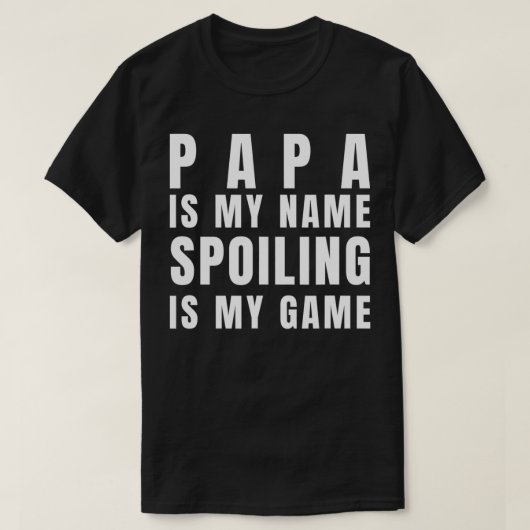 T-shirt Mens Papa Est Mon Nom Spots Est Mon Jeu Drôle Gras (Design devant)