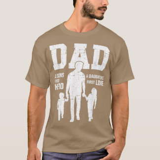 T-shirt Mens Papa fils premier héros fille amour pour les