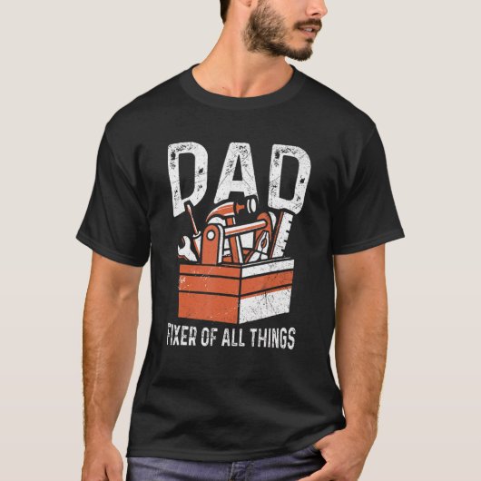 T-shirt Mens Papa Fixer De Toutes Les Choses Pour Un Handy (Devant)