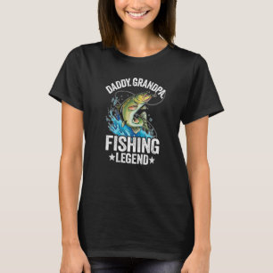 T-shirt Mens papa grand-père de pêche légende Pêcheur père