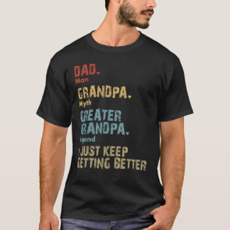 T-shirt Mens Papa grand-père Grand-père Meilleure Fête des