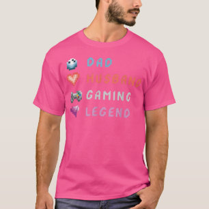 T-shirt Mens Papa Mari Jeu Legend Console Gamer Contrat