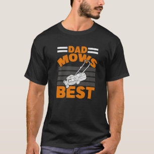 T-shirt Mens Papa Mows Meilleure tondeuse à gazon Moteur à