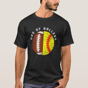T-shirt Mens Papa Of Ballers Drôle Football Softball Papa