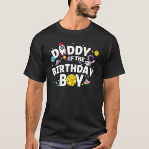 T-shirt Mens Papa Of The Birthday Boy Astronaut Anniversai