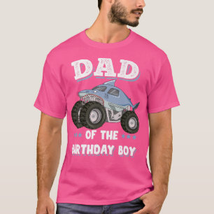 T-shirt Mens Papa of The Birthday Boy Father Monster Truck