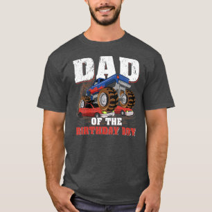 T-shirt Mens Papa of The Birthday Boy Funny Monster Truck