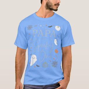 T-shirt Mens Papa of the Spooky One First Birthday Blue Bo