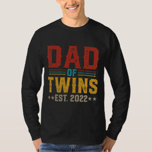 T-shirt Mens Papa of Twins 2022 Rétro Vintage Twin Baby