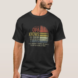 T-shirt Mens Papa Opa Tout savoir Rétro Noël Grand