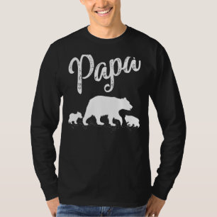 T-shirt Mens Papa Ours 2 Cubes Ours Animal Papa Ours Père