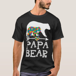 T-shirt Mens Papa Ours Autisme Hommes Père Papa Autisme Aw