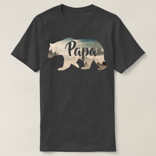 T-shirt Mens Papa Ours & ForêtAwesome Camping Tee781 (Design devant)