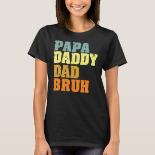 T-shirt Mens Papa Papa Papa Papa Bruh Qui Aime Du Fils Gar