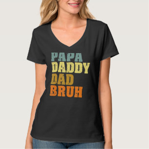 T-shirt Mens Papa Papa Papa Papa Bruh Qui Aime Du Fils Gar