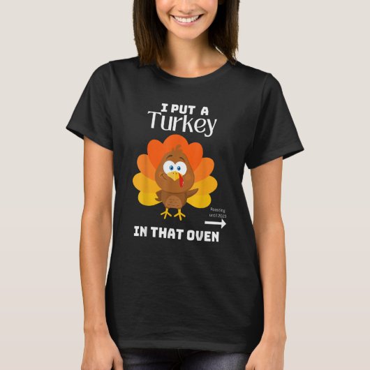 T-shirt Mens Papa Thanksgiving Pregnancy I Put Turkey In T (Devant)