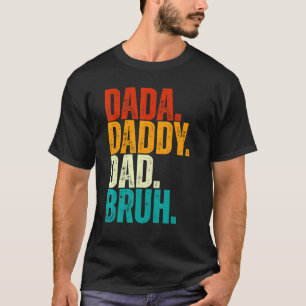 T-shirt Mens Papa Vintage Dada Papa Papa Papa Bruh Pour Pè