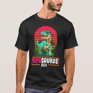 T-shirt Mens Papasaurus Dadasaurus Cool Dinosaur Papa Fils
