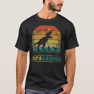 T-shirt Mens Papasaurus Et Enfants Rex Vintage Voyage En F