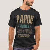 T-shirt Mens Papou connaît tout Fête des pères cadeau (Devant)