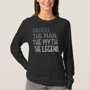 T-shirt Mens Papou Le Mythe La Légende Pour Grand-Père Hom