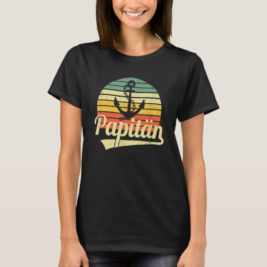 T-shirt Mens Paptain Father And Captain Father's Day (Devant)