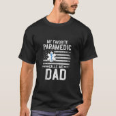 T-shirt Mens Paramedic Papa Mon Paramètre Favorite M'Appel (Devant)