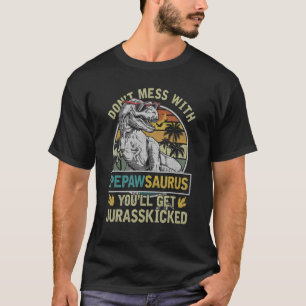 T-shirt Mens Pepaw Rex Saurus Papasaurus Dinosaures Hommes