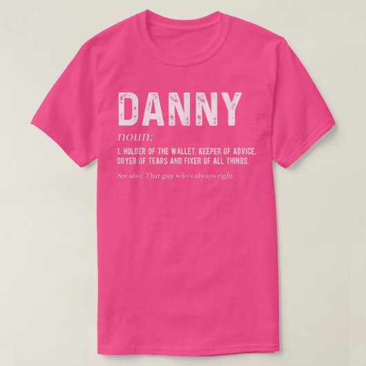 T-shirt Mens Personalized Danny Papa Noun Firstname Father (Design devant)