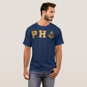 T-shirt Mens PHA Freemason Prince Hall Mason Mason (Devant entier)