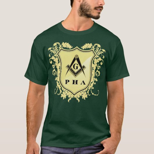 T-shirt Mens PHA Masonic Crest T Prince Hall Mason Tee (Devant)