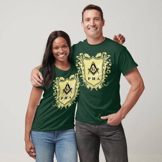 T-shirt Mens PHA Masonic Crest T Prince Hall Mason Tee (Unisexe)
