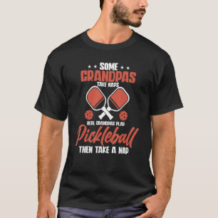 T-shirt Mens Pickleball Grand Joueur Real Grandpas Jouer
