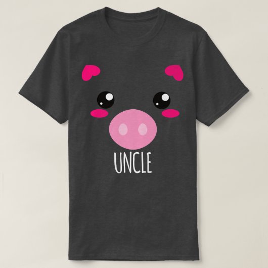T-shirt Mens Pig Face Kawaii Halloween Costume For Uncle F (Design devant)