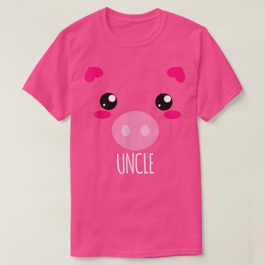 T-shirt Mens Pig Face Kawaii Halloween Costume For Uncle F (Design devant)