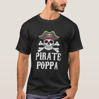 T-shirt Mens Pirate Poppa Father Matching Family Halloween