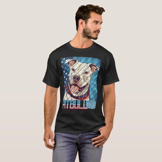 T-shirt Mens Pit bull pitbul Dad For Men (Devant entier)