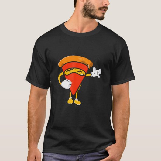 T-shirt Mens Pizza Slice Ninja Fast Food Guerrier Assassin (Devant)