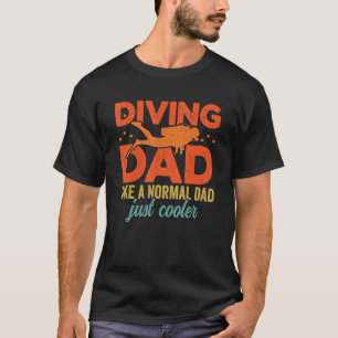 T-shirt Mens Plongée Papa Plongée sous-marine Plongée sous