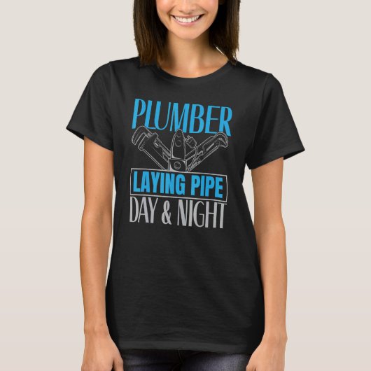 T-shirt Mens Plumber Laying Pipe Whisperer Plumbing Drain  (Devant)