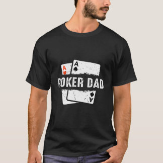 T-shirt Mens Poker Papa Jeu en ligne Joueur tournoi