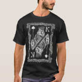T-shirt Mens Poker Spade King Skeleton King with Sword (Devant)