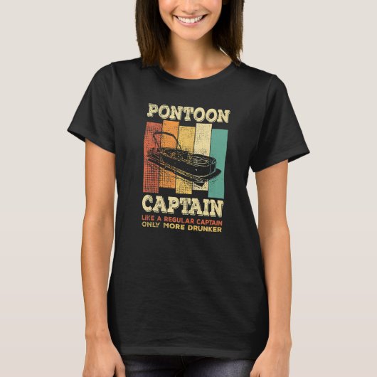 T-shirt Mens PONTOON BOAT CAPTAIN like a regular Captain (Devant)